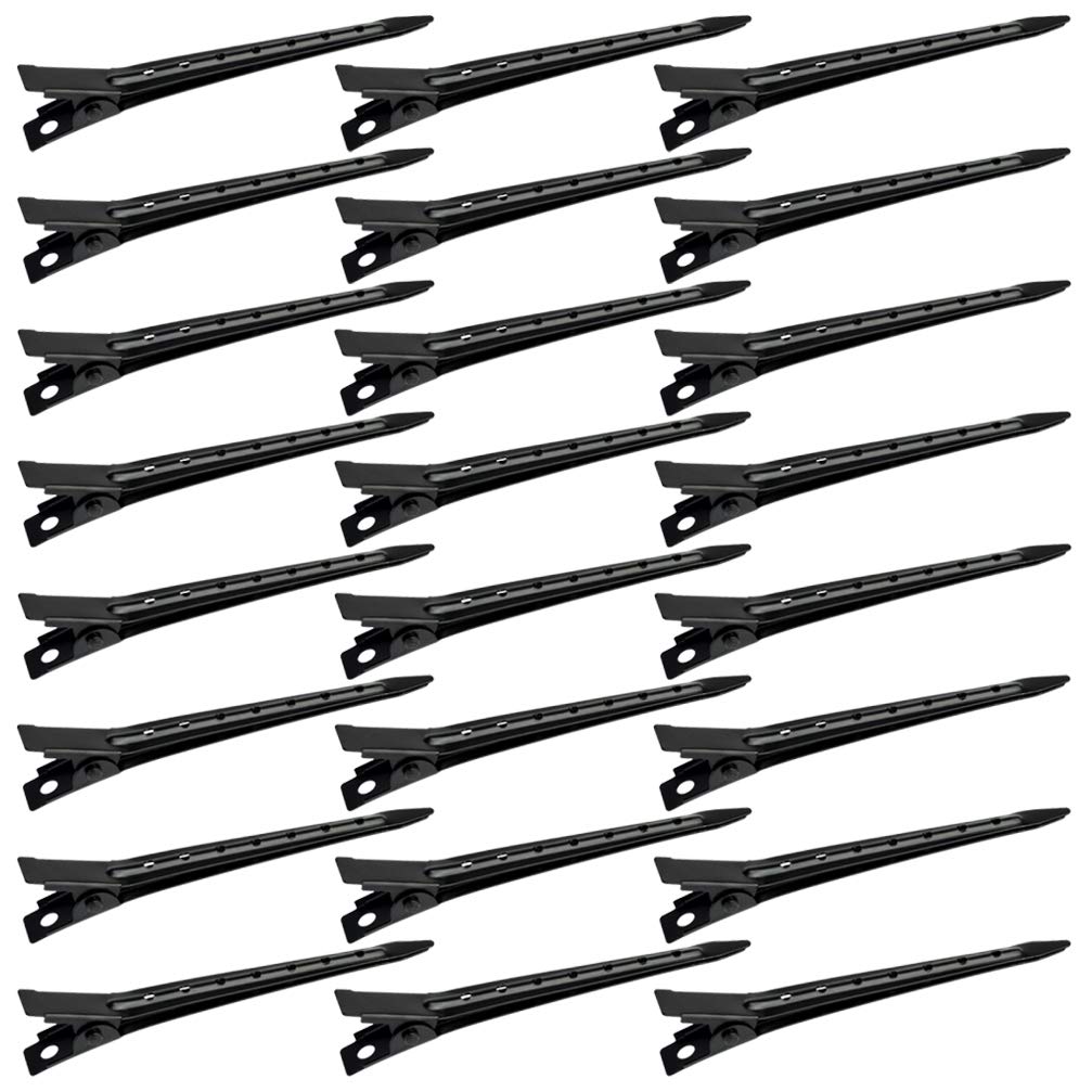 24 Packs Duck Bill Clips, Bantoye Rustproof Metal Alligator Curl Clips with Holes for Hair Styling, Hair Coloring