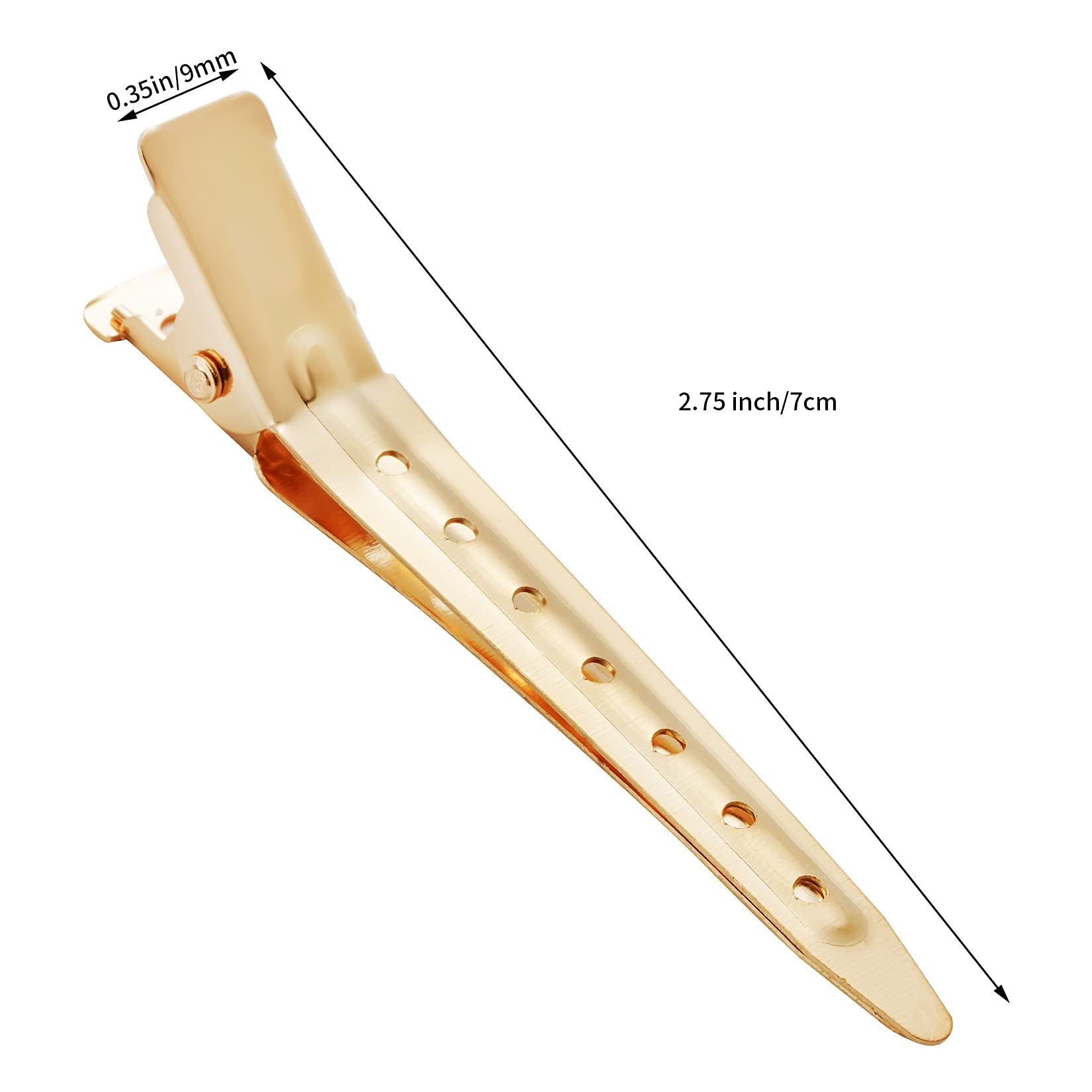 24 Packs Duck Bill Clips, Bantoye Rustproof Metal Alligator Curl Clips with Holes for Hair Styling, Hair Coloring