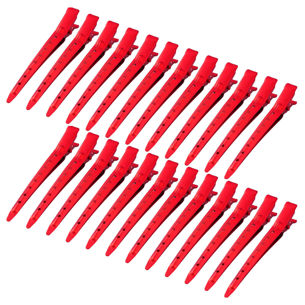 24 Packs Duck Bill Clips, Bantoye Rustproof Metal Alligator Curl Clips with Holes for Hair Styling, Hair Coloring