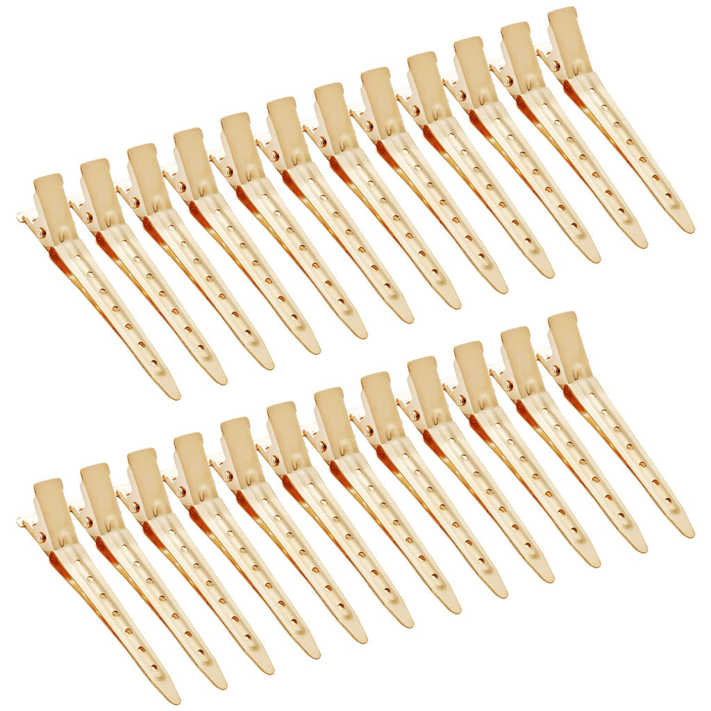 24 Packs Duck Bill Clips, Bantoye Rustproof Metal Alligator Curl Clips with Holes for Hair Styling, Hair Coloring