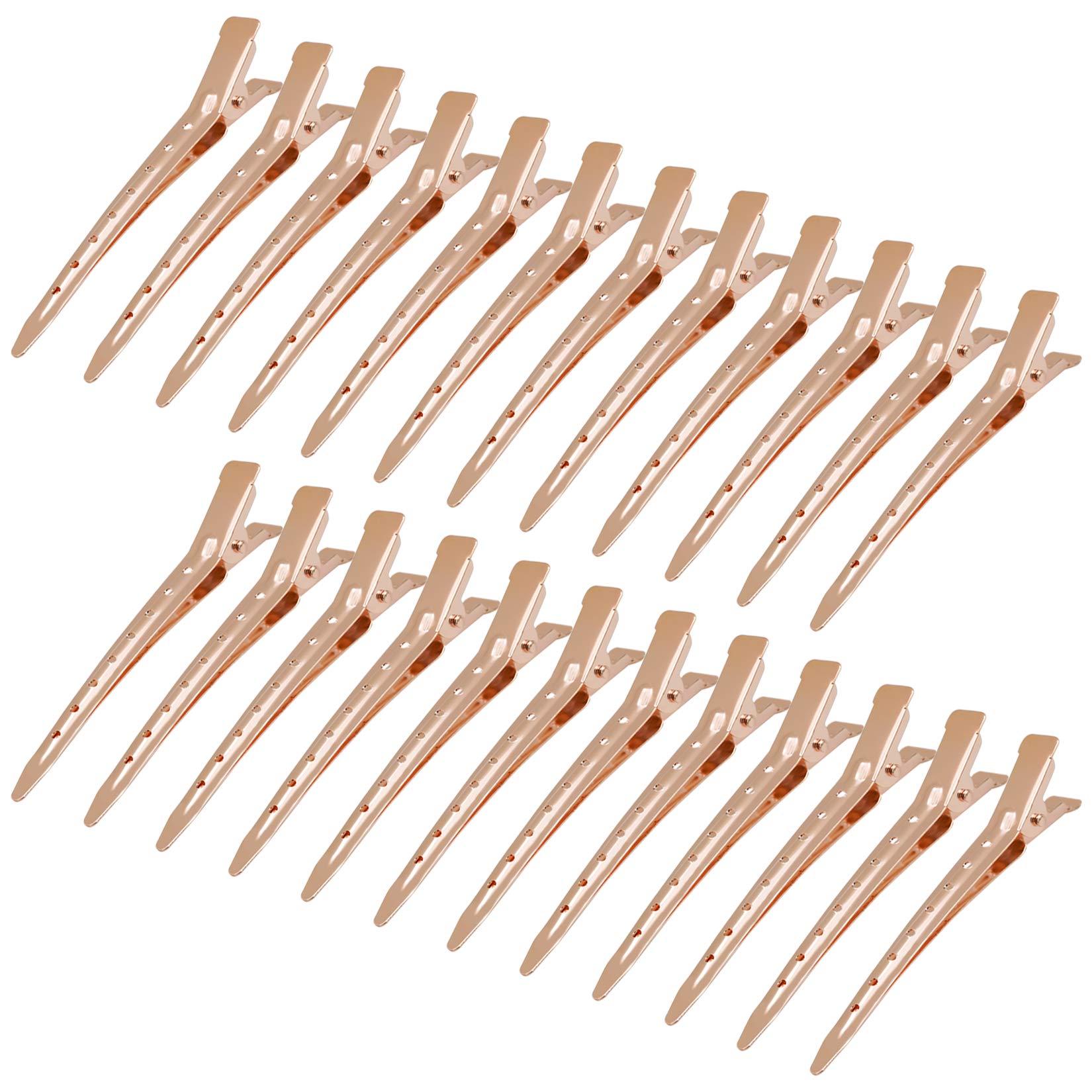 24 Packs Duck Bill Clips, Bantoye Rustproof Metal Alligator Curl Clips with Holes for Hair Styling, Hair Coloring