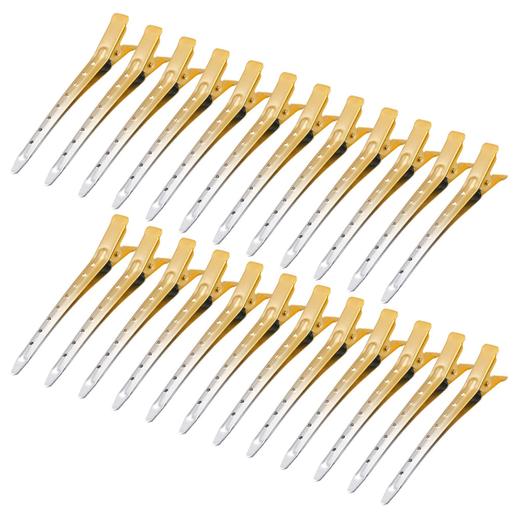 24 Packs Duck Bill Clips, Bantoye Rustproof Metal Alligator Curl Clips with Holes for Hair Styling, Hair Coloring