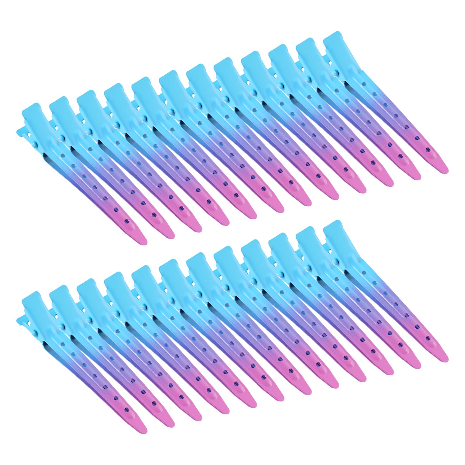 24 Packs Duck Bill Clips, Bantoye Rustproof Metal Alligator Curl Clips with Holes for Hair Styling, Hair Coloring