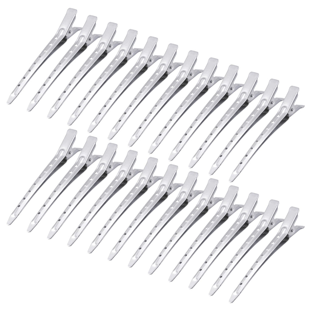 24 Packs Duck Bill Clips, Bantoye Rustproof Metal Alligator Curl Clips with Holes for Hair Styling, Hair Coloring