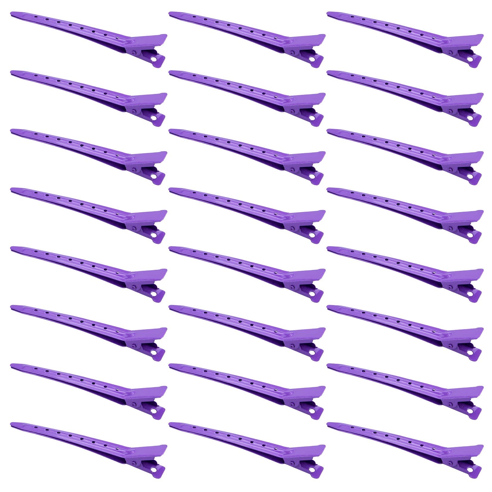24 Packs Duck Bill Clips, Bantoye Rustproof Metal Alligator Curl Clips with Holes for Hair Styling, Hair Coloring