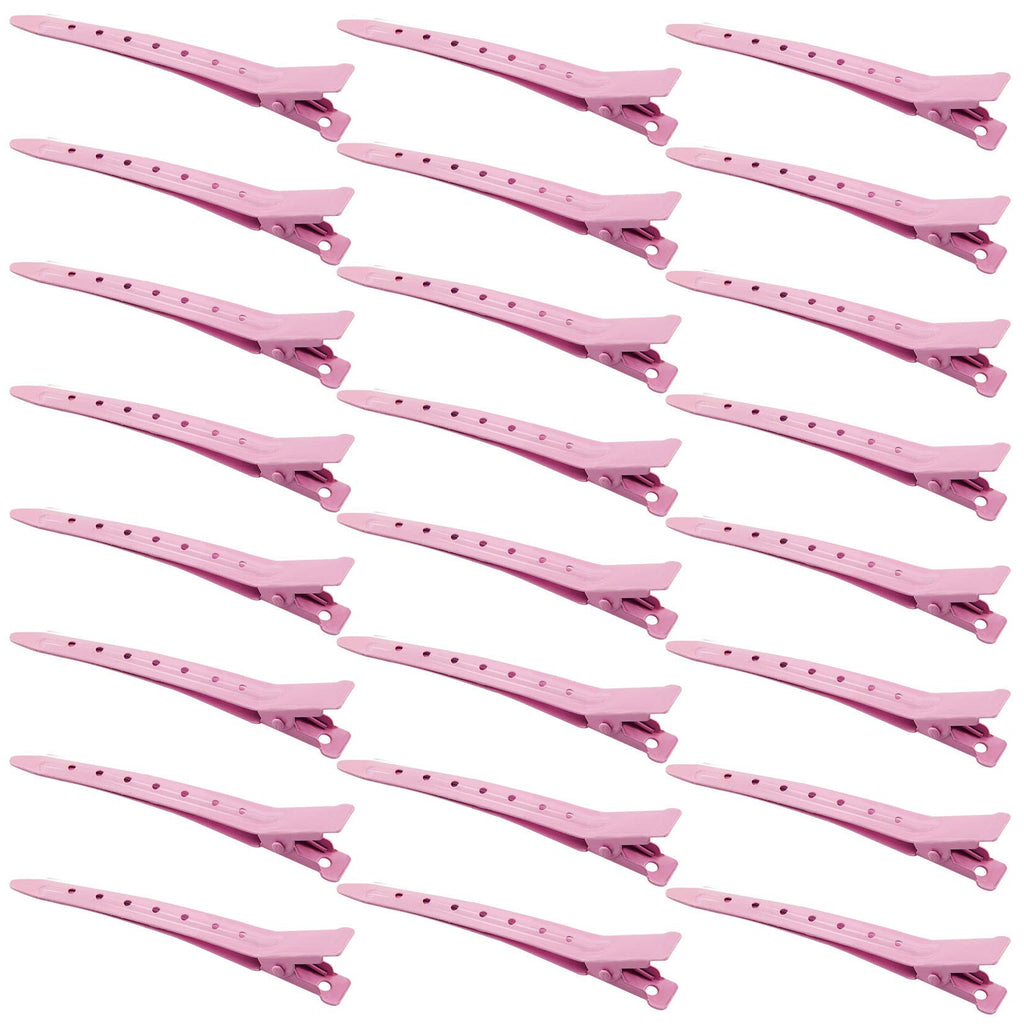 24 Packs Duck Bill Clips, Bantoye Rustproof Metal Alligator Curl Clips with Holes for Hair Styling, Hair Coloring