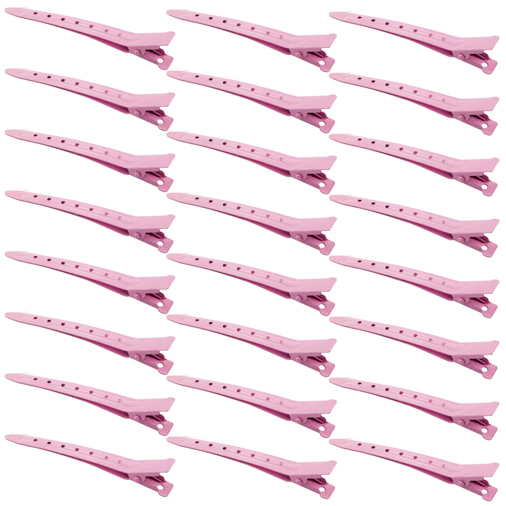 24 Packs Duck Bill Clips, Bantoye Rustproof Metal Alligator Curl Clips with Holes for Hair Styling, Hair Coloring