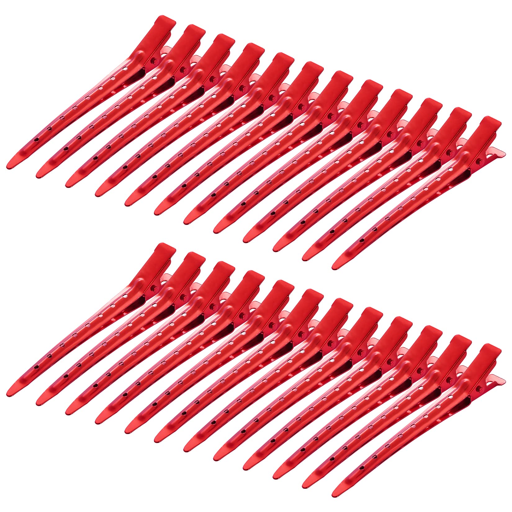 24 Packs Duck Bill Clips, Bantoye Rustproof Metal Alligator Curl Clips with Holes for Hair Styling, Hair Coloring