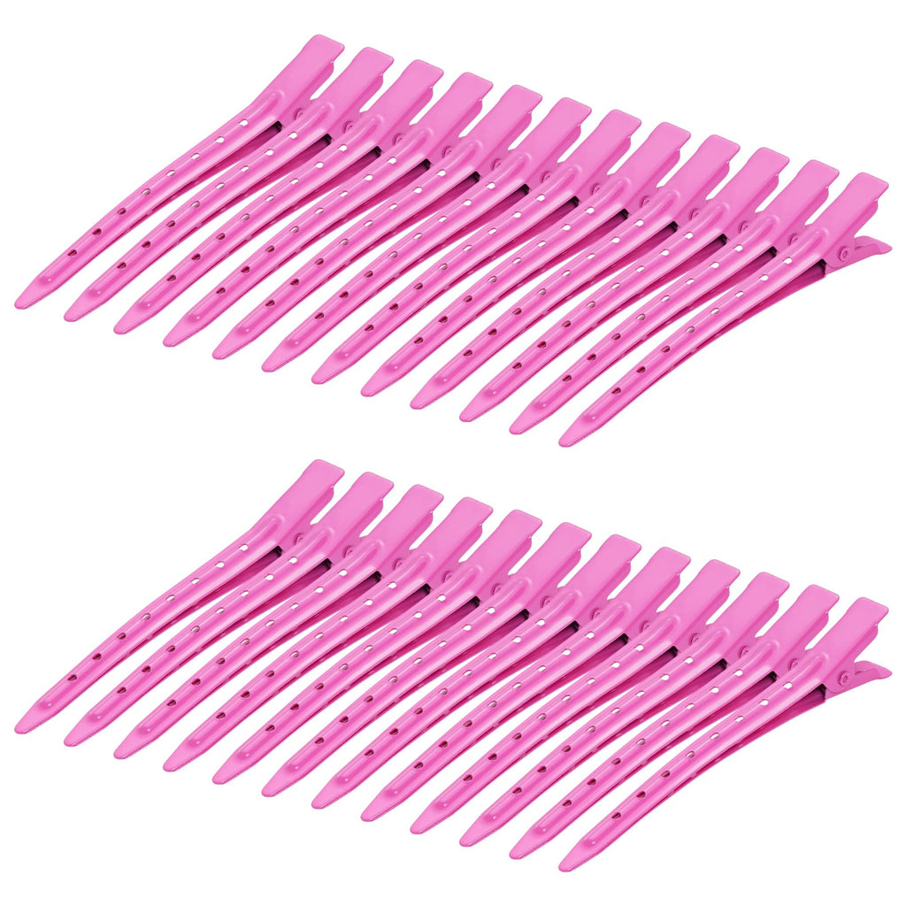 24 Packs Duck Bill Clips, Bantoye Rustproof Metal Alligator Curl Clips with Holes for Hair Styling, Hair Coloring