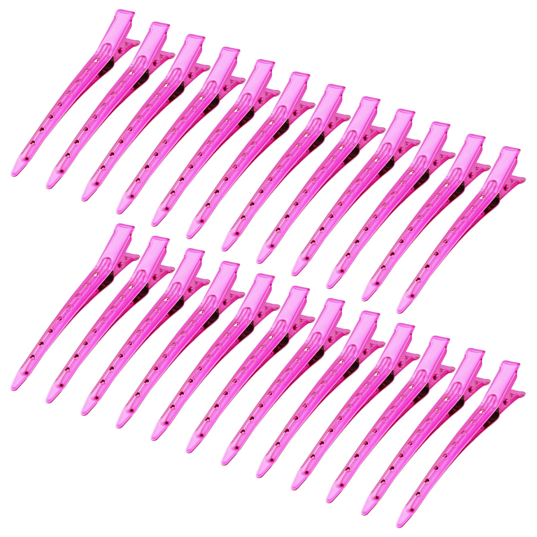 24 Packs Duck Bill Clips, Bantoye Rustproof Metal Alligator Curl Clips with Holes for Hair Styling, Hair Coloring